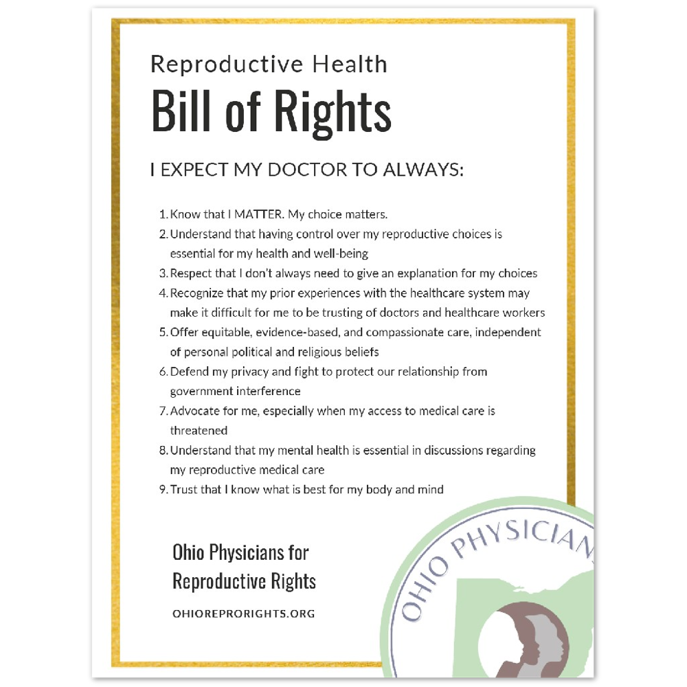 Patient Bill of Rights - Foam Print – ohioreprorights